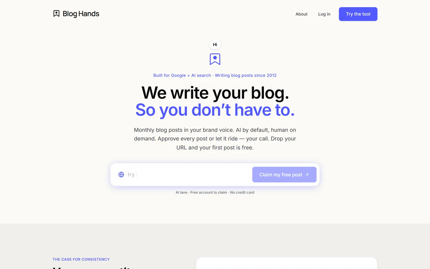 Blog Hands — screenshot